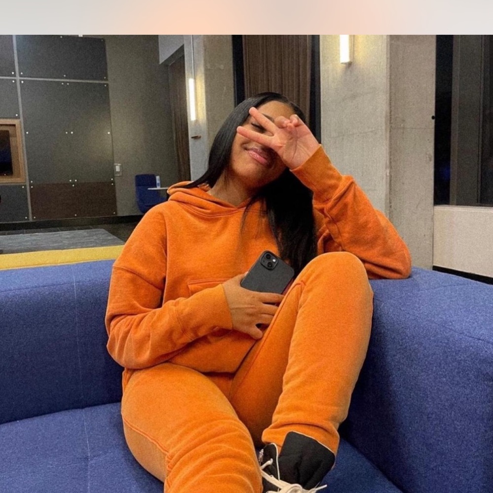 Vintage Shpchnzy Orange Women's Hoodie and Joggers Set